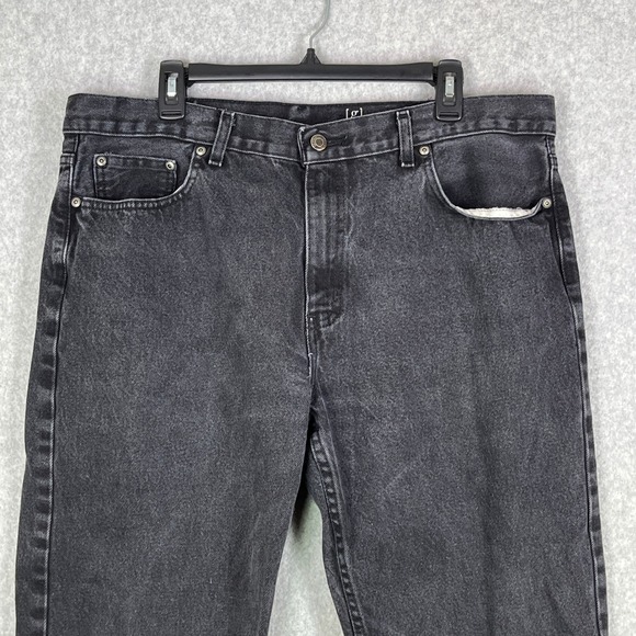 George Jeans Men's 39x28 Black Denim Regular Fit Straight‎ Leg Tag 38x30 - Picture 2 of 12